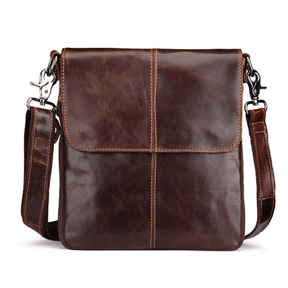 Bolso bandolera BERLIN de cuero vintage informal para hombre, compatible con iPad