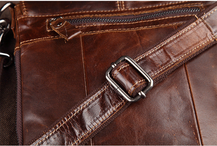 Bolso bandolera BERLIN de cuero vintage informal para hombre, compatible con iPad