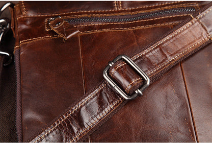 Bolso bandolera BERLIN de cuero vintage informal para hombre, compatible con iPad