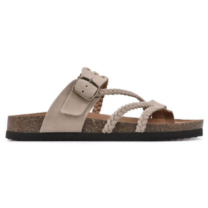 Sandalias RABÍ, de corcho tejido.