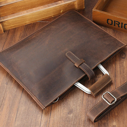 Bolso SINGAPUR de hombro de cuero vintage para negocios