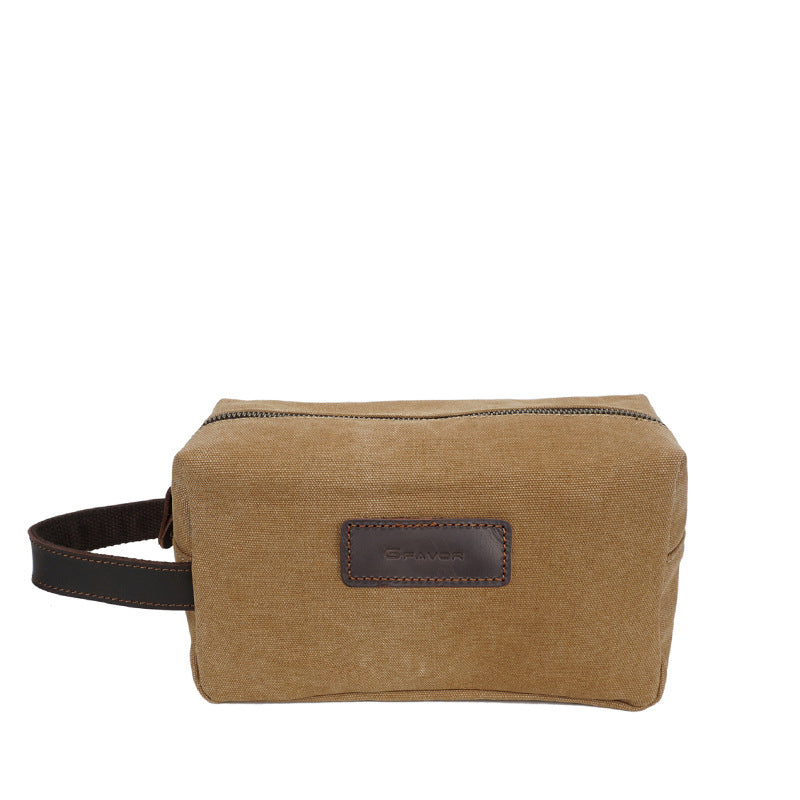 Neceser ABU de lona impermeable de cuero vintage