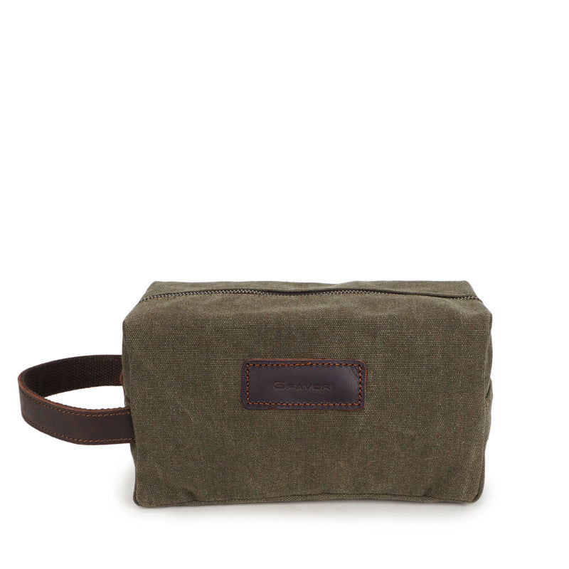 Neceser ABU de lona impermeable de cuero vintage