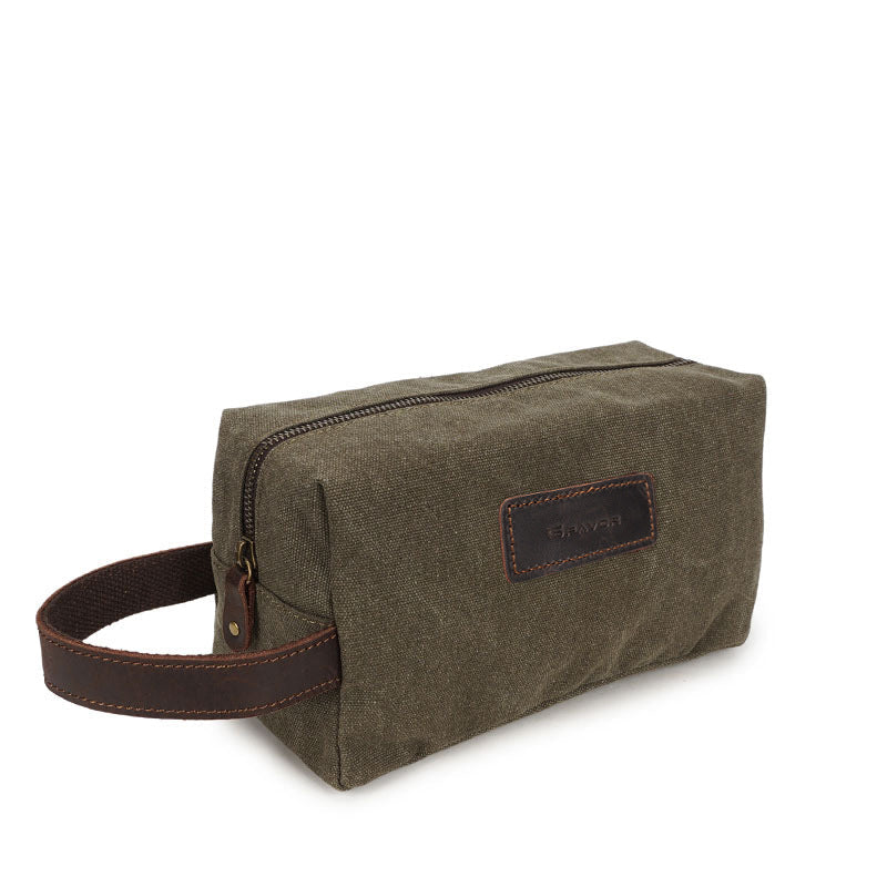 Neceser ABU de lona impermeable de cuero vintage