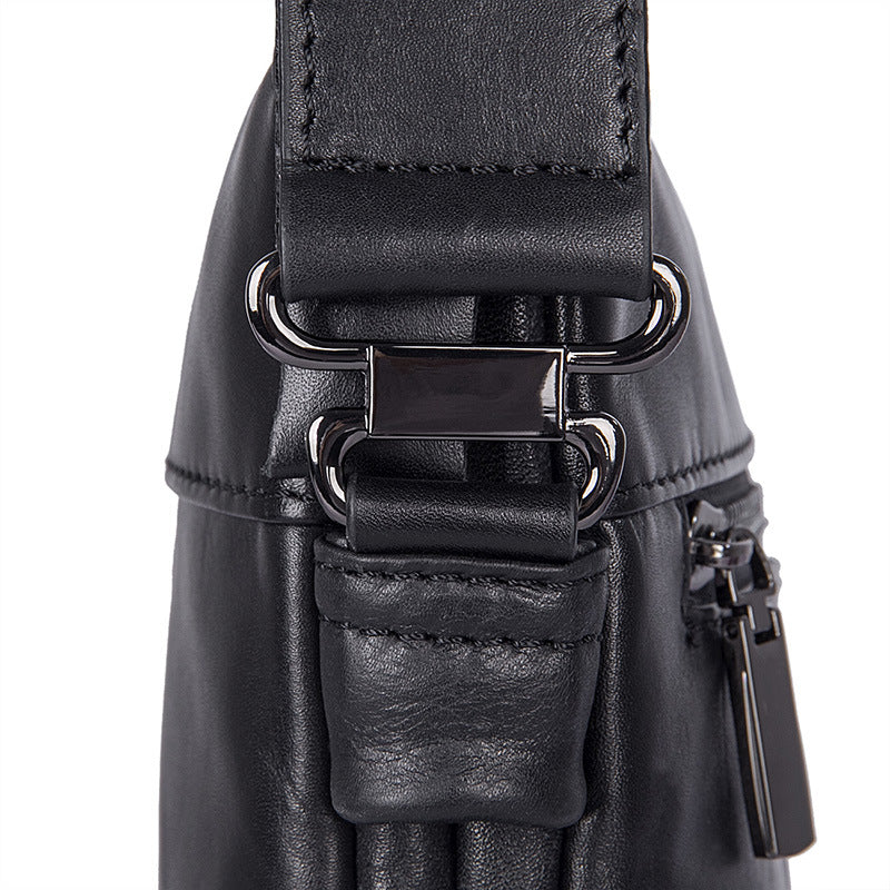 Bolso DULO bandolera de cuero negro para hombre