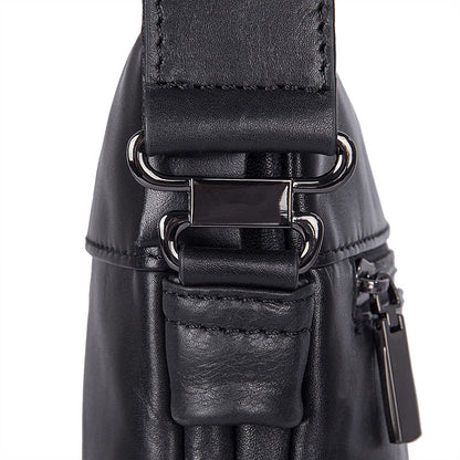 Bolso DULO bandolera de cuero negro para hombre