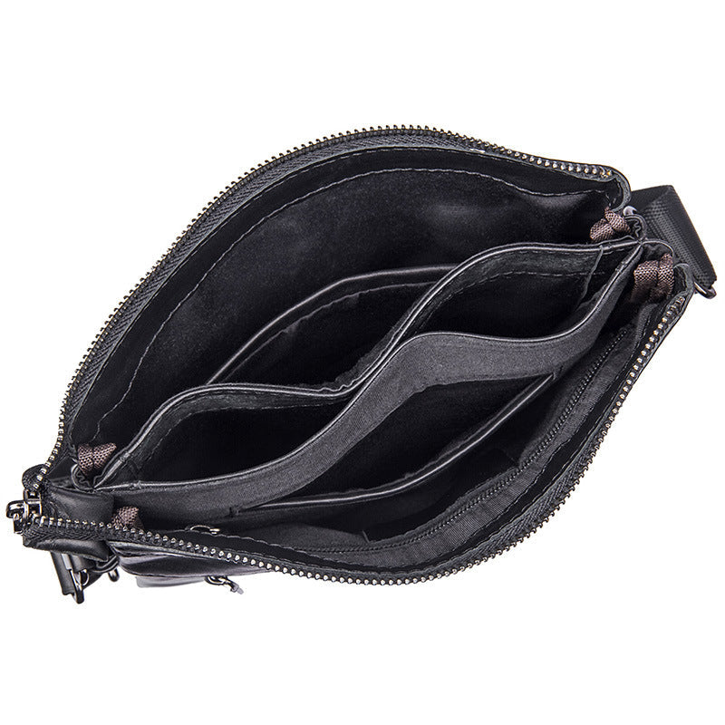 Bolso DULO bandolera de cuero negro para hombre