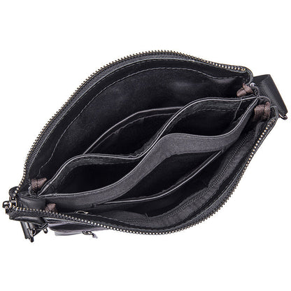Bolso DULO bandolera de cuero negro para hombre