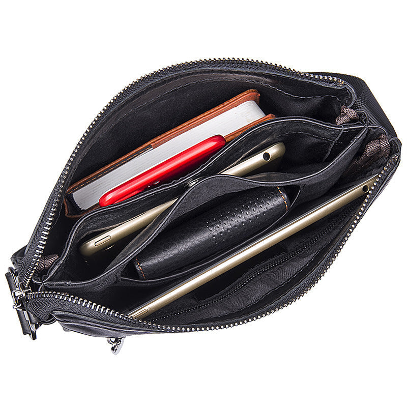 Bolso DULO bandolera de cuero negro para hombre