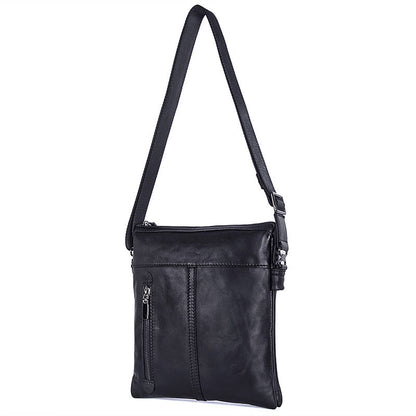 Bolso DULO bandolera de cuero negro para hombre