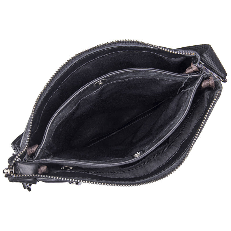 Bolso DULO bandolera de cuero negro para hombre