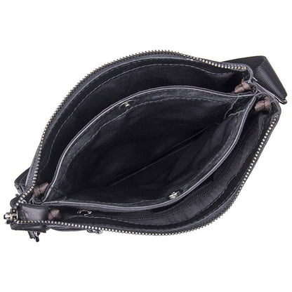 Bolso DULO bandolera de cuero negro para hombre