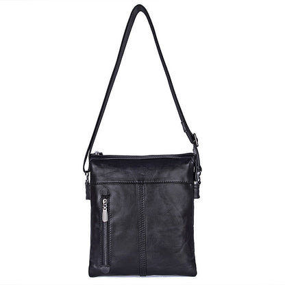 Bolso DULO bandolera de cuero negro para hombre
