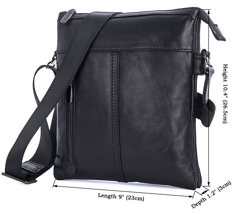 Bolso DULO bandolera de cuero negro para hombre