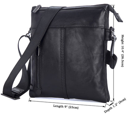 Bolso DULO bandolera de cuero negro para hombre