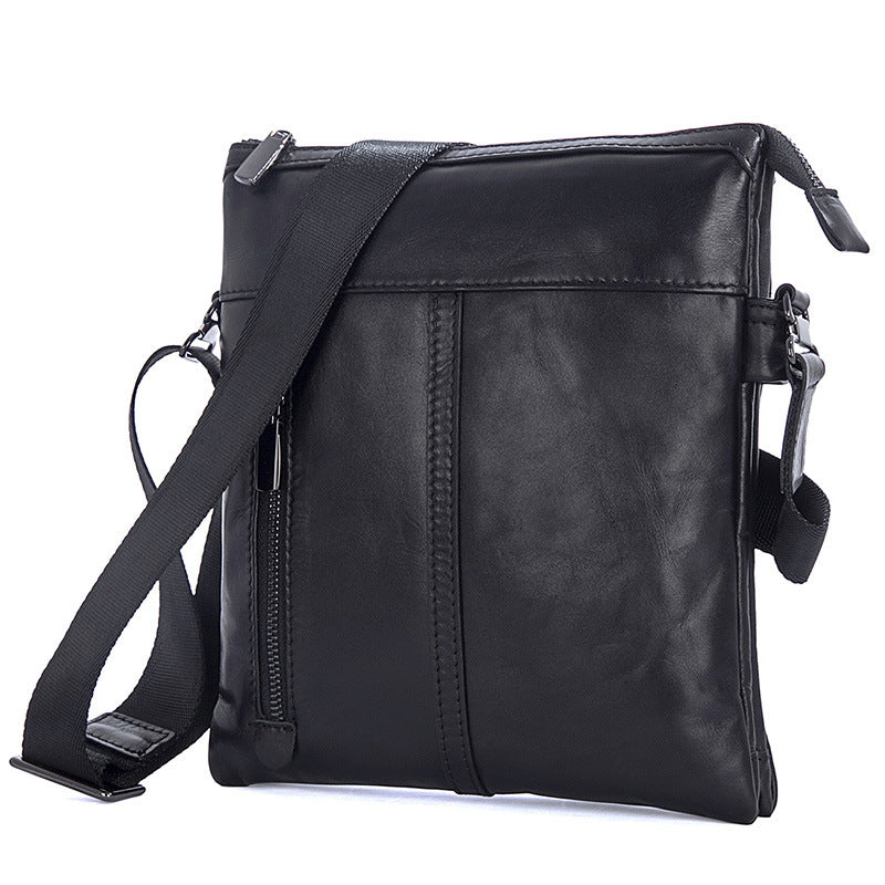 Bolso DULO bandolera de cuero negro para hombre