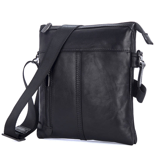 Bolso DULO bandolera de cuero negro para hombre