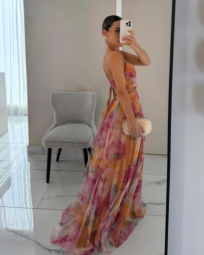 Vestido LUANA largo de elegancia floral.