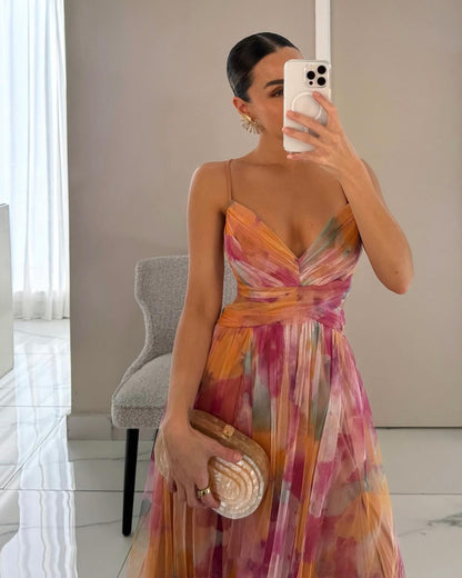 Vestido LUANA largo de elegancia floral.