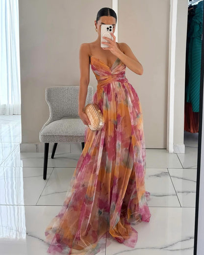 Vestido LUANA largo de elegancia floral.