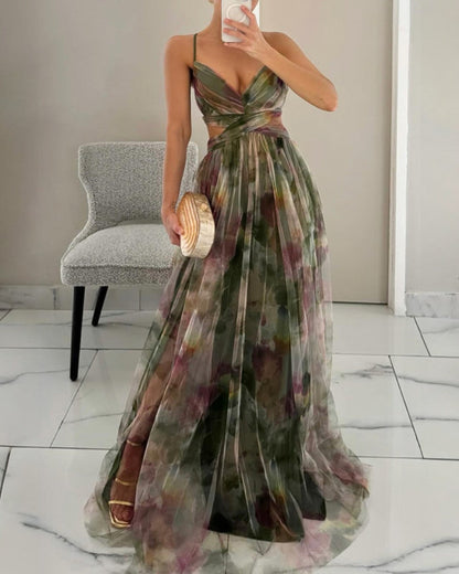Vestido LUANA largo de elegancia floral.