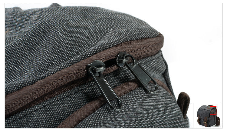 Bolso BALI para cámara de lona y cuero vintage impermeable.