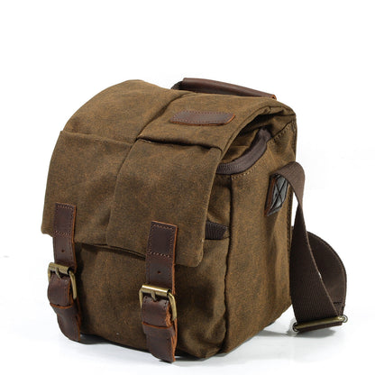 Bolso BALI para cámara de lona y cuero vintage impermeable.