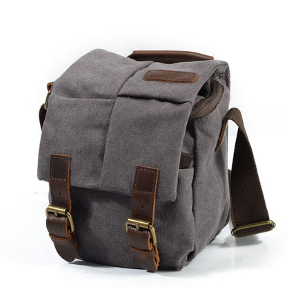 Bolso BALI para cámara de lona y cuero vintage impermeable.