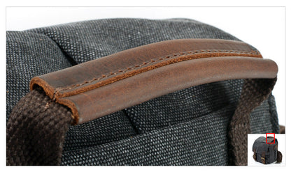 Bolso BALI para cámara de lona y cuero vintage impermeable.