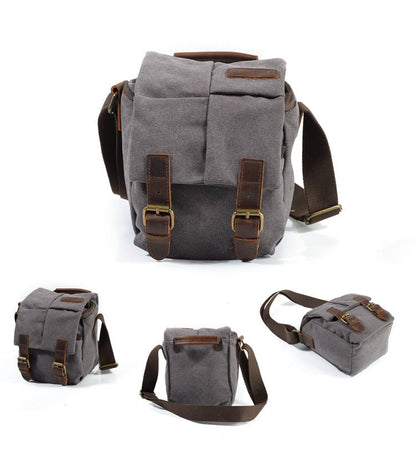 Bolso BALI para cámara de lona y cuero vintage impermeable.