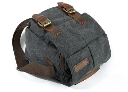 Bolso BALI para cámara de lona y cuero vintage impermeable.