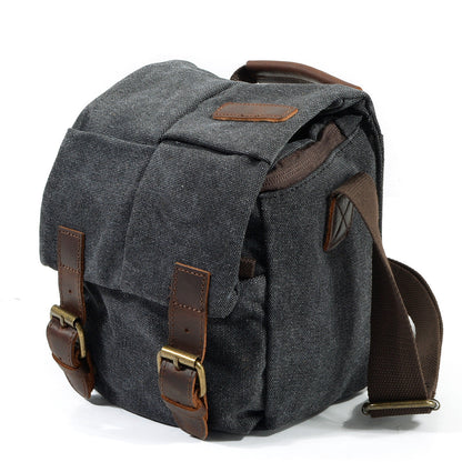Bolso BALI para cámara de lona y cuero vintage impermeable.