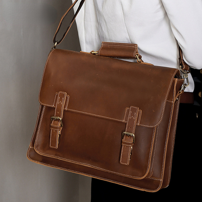 Maletín TORONTO de negocios de cuero estilo retro de 15,6" para hombre