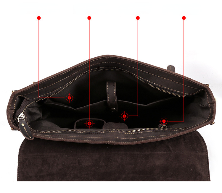 Maletín TORONTO de negocios de cuero estilo retro de 15,6" para hombre