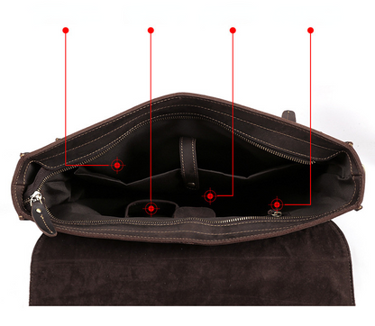 Maletín TORONTO de negocios de cuero estilo retro de 15,6" para hombre