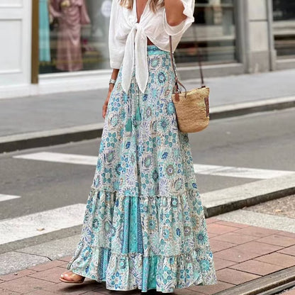 Falda JULIA, maxi falda, estampada.