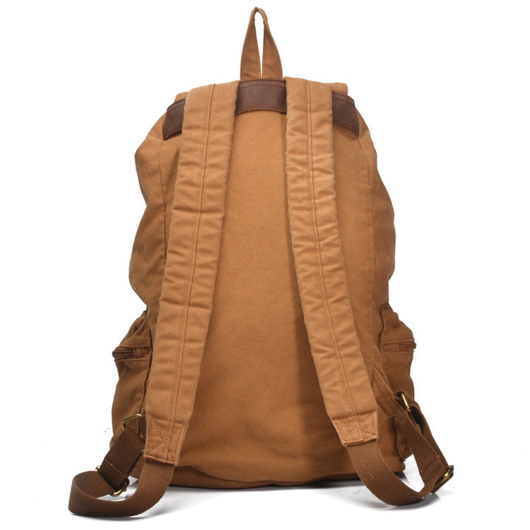 Mochila informal CAIRO de lona y cuero con gran capacidad de almacenamiento estilo retro