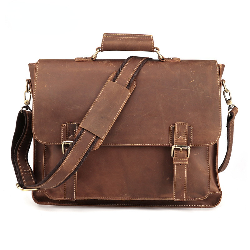 Maletín TORONTO de negocios de cuero estilo retro de 15,6" para hombre