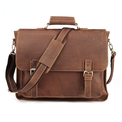 Maletín TORONTO de negocios de cuero estilo retro de 15,6" para hombre