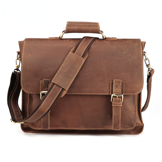 Maletín TORONTO de negocios de cuero estilo retro de 15,6" para hombre