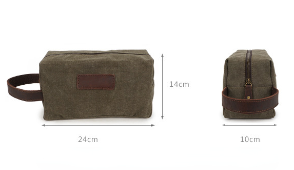 Neceser ABU de lona impermeable de cuero vintage