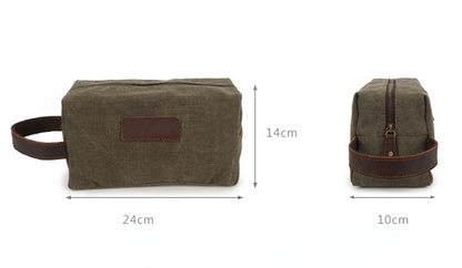 Neceser ABU de lona impermeable de cuero vintage