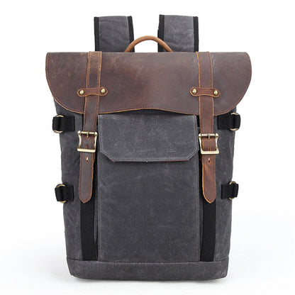 Mochila POOL vintage de lona encerada y cuero para cámara réflex