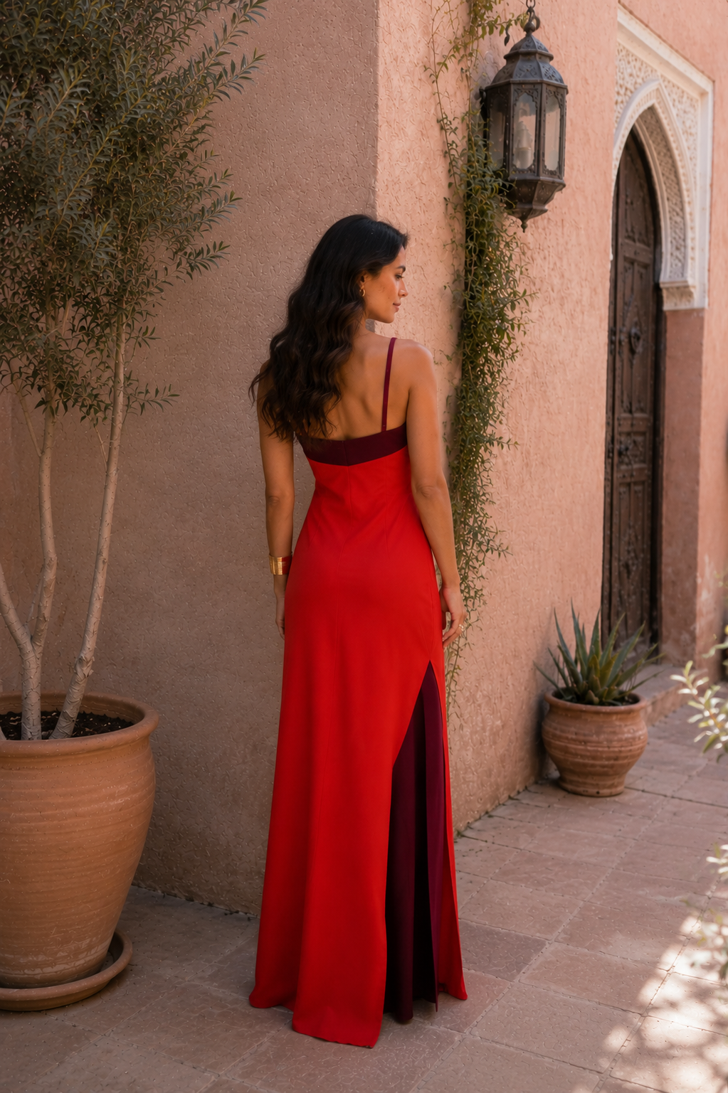 Vestido JULIANA  largo halter con abertura