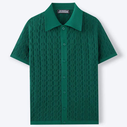 Polo LAURIAN de Hombre Texturizado de Manga Corta | Camisa Casual Elegante con Botones