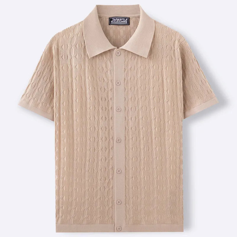Polo LAURIAN de Hombre Texturizado de Manga Corta | Camisa Casual Elegante con Botones