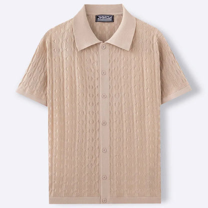 Polo LAURIAN de Hombre Texturizado de Manga Corta | Camisa Casual Elegante con Botones