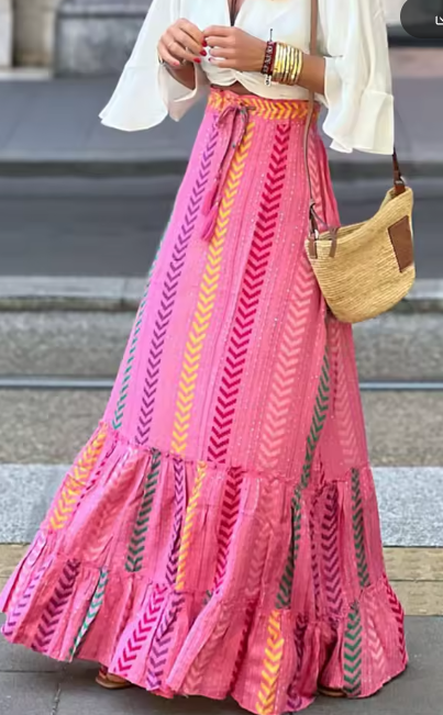 Falda JULIA, maxi falda, estampada.