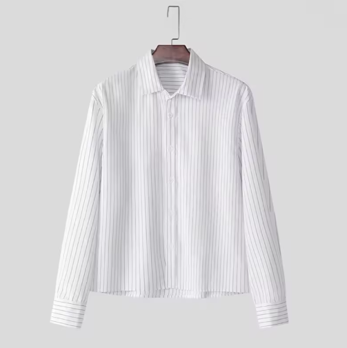 Camisa NEWPORT, blanca y rayas de hombre, mangas largas.