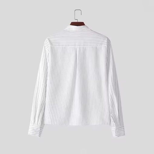 Camisa NEWPORT, blanca y rayas de hombre, mangas largas.